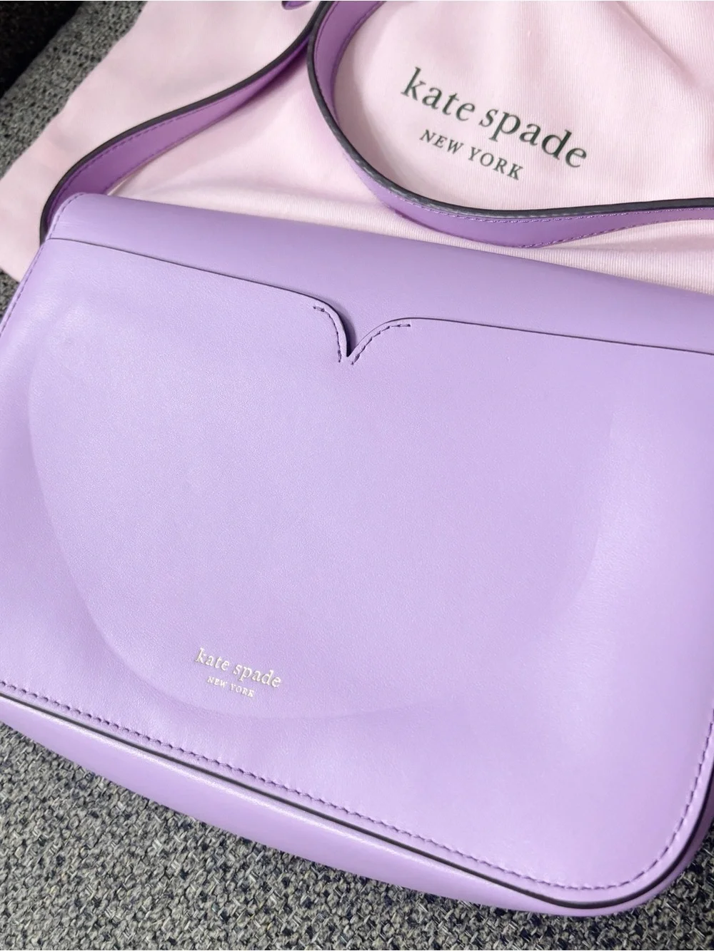 Kate Spade Lavender Nicola Twistlock Size Medium Flap Shoulder Bag